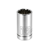 1/2 Inch Drive x 16 MM 12 Point Shallow Socket