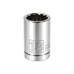 1/2 Inch Drive x 18 MM 12 Point Shallow Socket