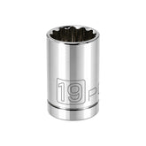 1/2 Inch Drive x 19 MM 12 Point Shallow Socket