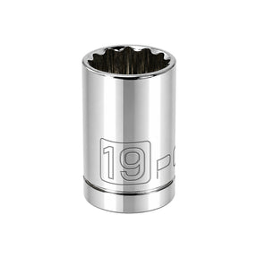 1/2 Inch Drive x 19 MM 12 Point Shallow Socket