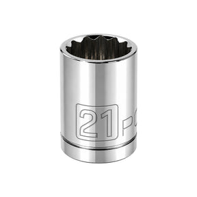 1/2 Inch Drive x 21 MM 12 Point Shallow Socket