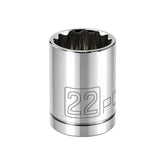 1/2 Inch Drive x 22 MM 12 Point Shallow Socket