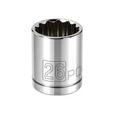 1/2 Inch Drive x 26 MM 12 Point Shallow Socket