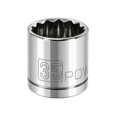 1/2 Inch Drive x 35 MM 12 Point Shallow Socket
