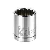 1/2 Inch Drive x 27 MM 12 Point Shallow Socket