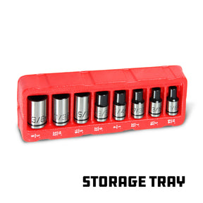 8 Piece 1/4 Inch Drive Universal Socket Set with Tray