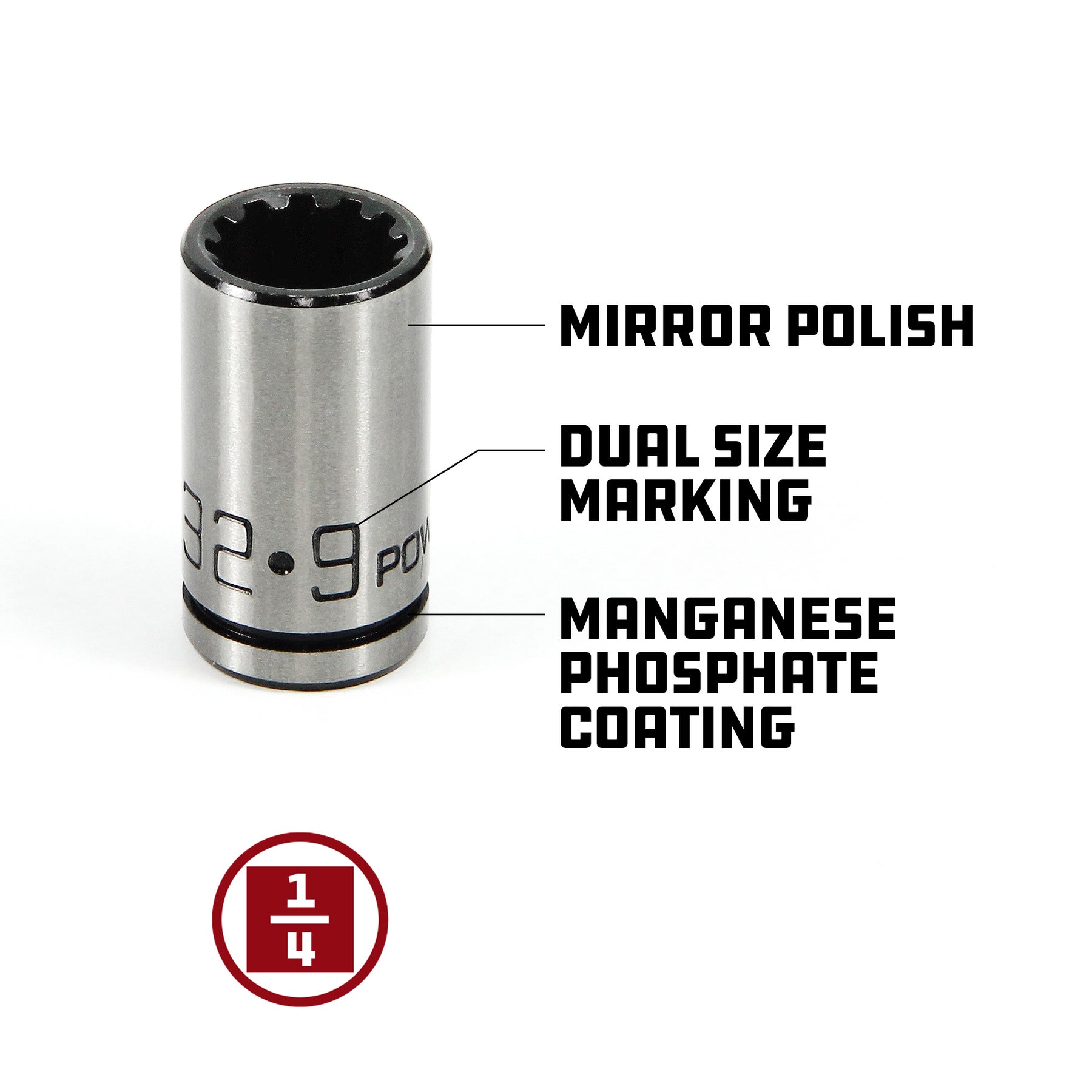 8 Piece 1/4 Inch Drive Universal Socket Set with Tray