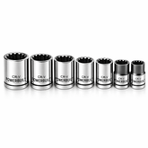 7 Piece 3/8 Inch Drive Universal Socket Set with Tray