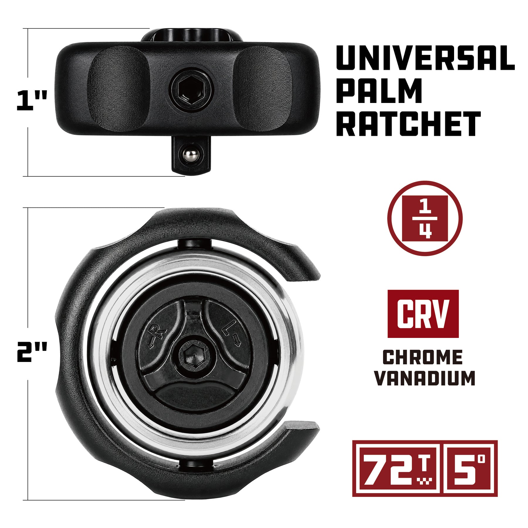 1/4-Inch Drive Universal Palm Ratchet