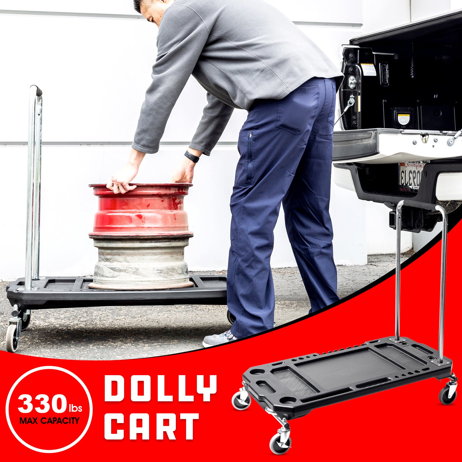 3-in-1 Heavy-Duty Work Table Dolly Cart