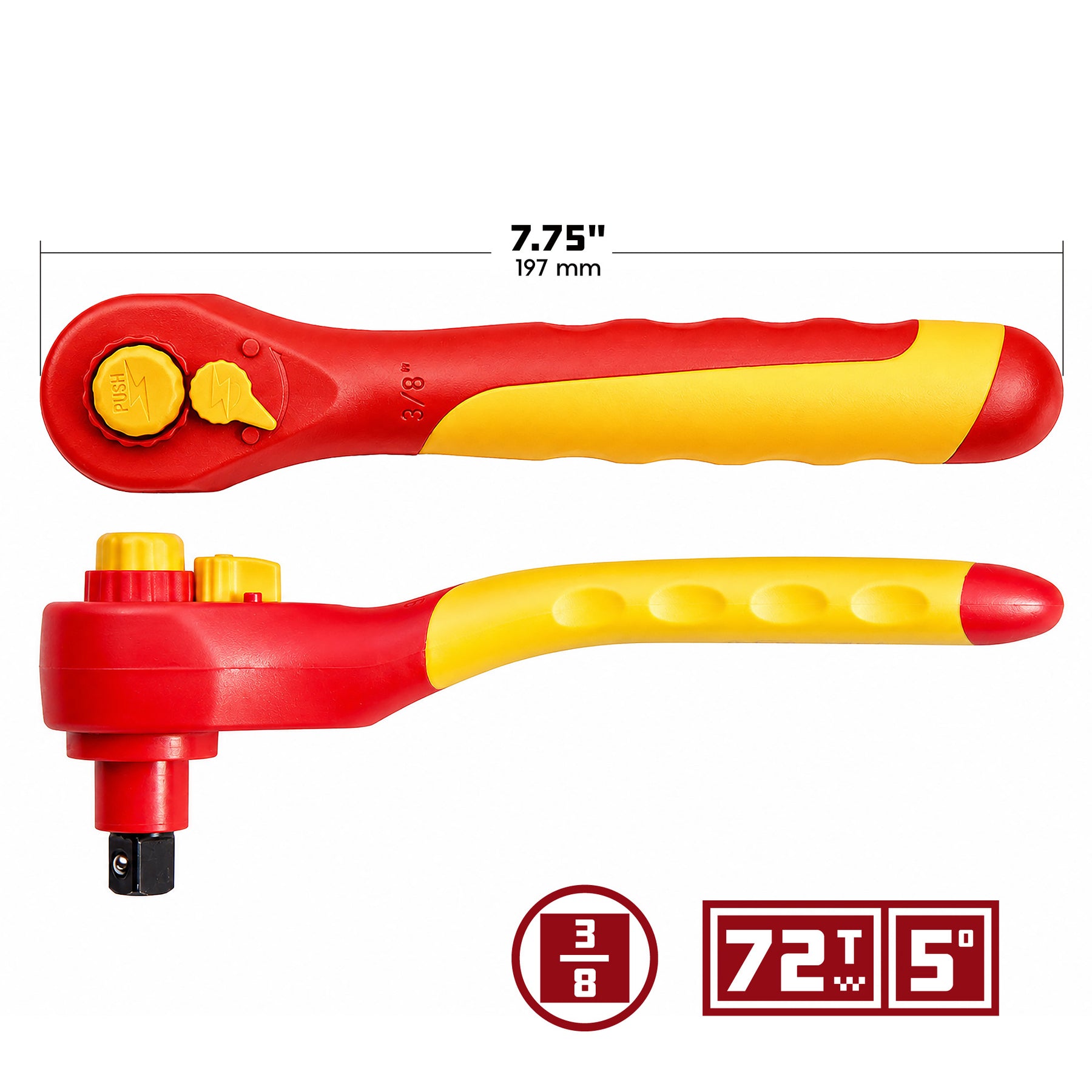 Powerbuilt 3/8-inch Drive 200mm VDE Ratchet