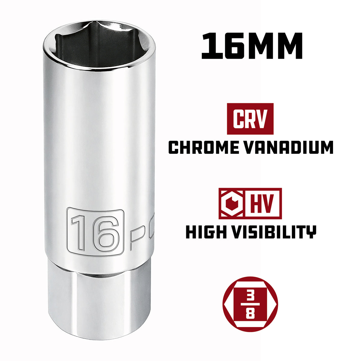 3/8 Inch  Drive 16 MM Spark Plug Socket