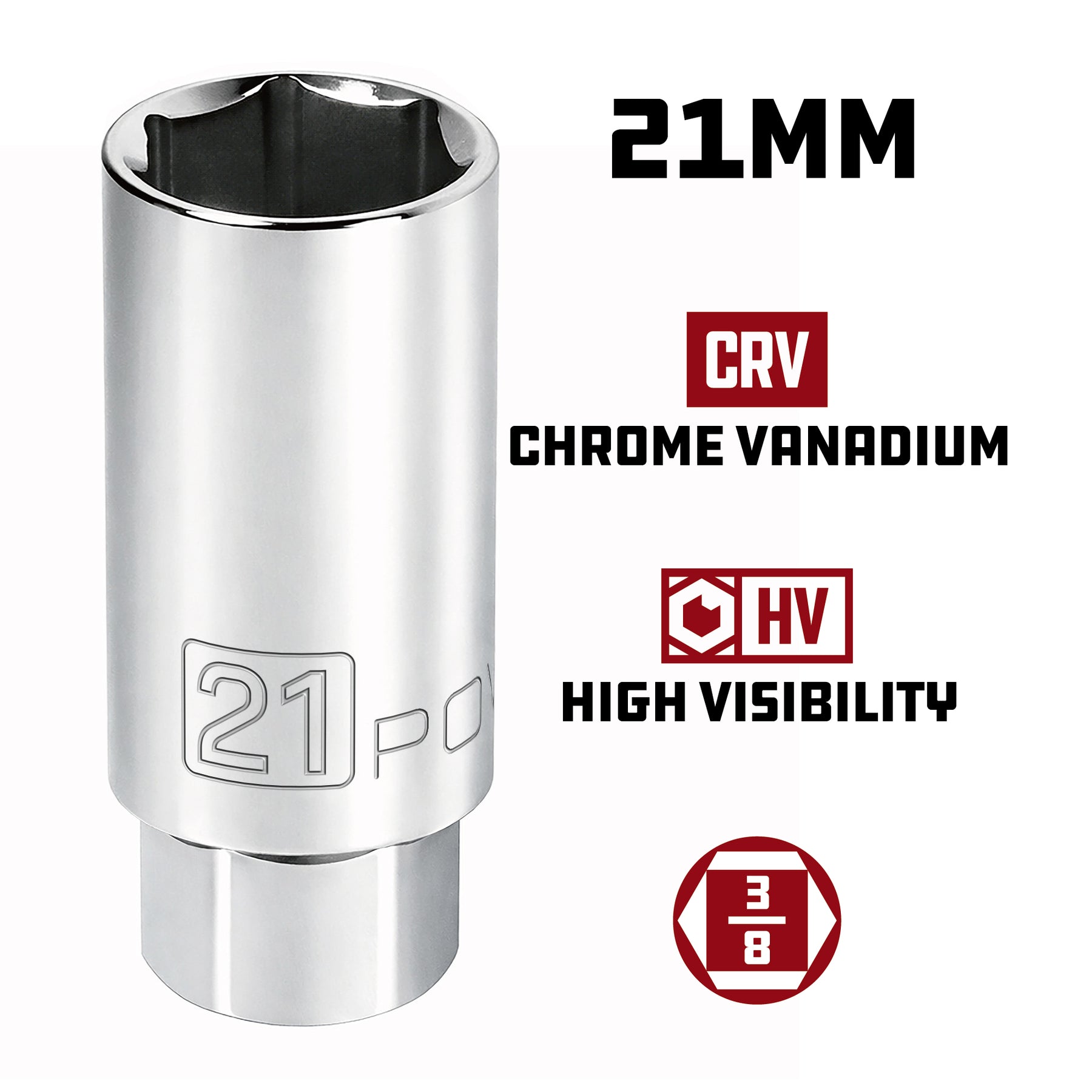 3/8 Inch  Drive X 21 MM Spark Plug Socket