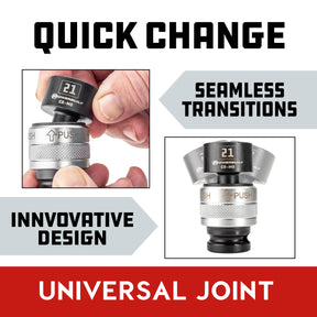 9 Piece 1/2" Dr. Metric Quick-Change Swivel Socket Set With Adapter