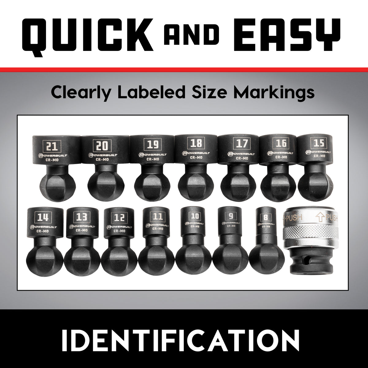 Quick Change Socket Shft 15 Piece 1/2