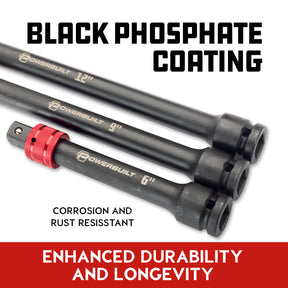 3 Piece Quick Release 1/2-Inch Drive Extension Bar Set