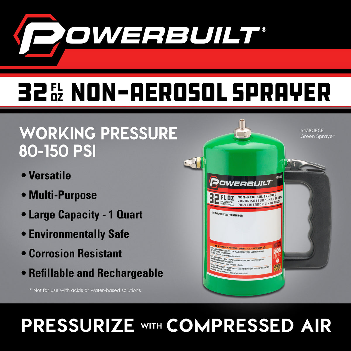 Non-Aerosol Pressurized Sprayer ( GREEN )
