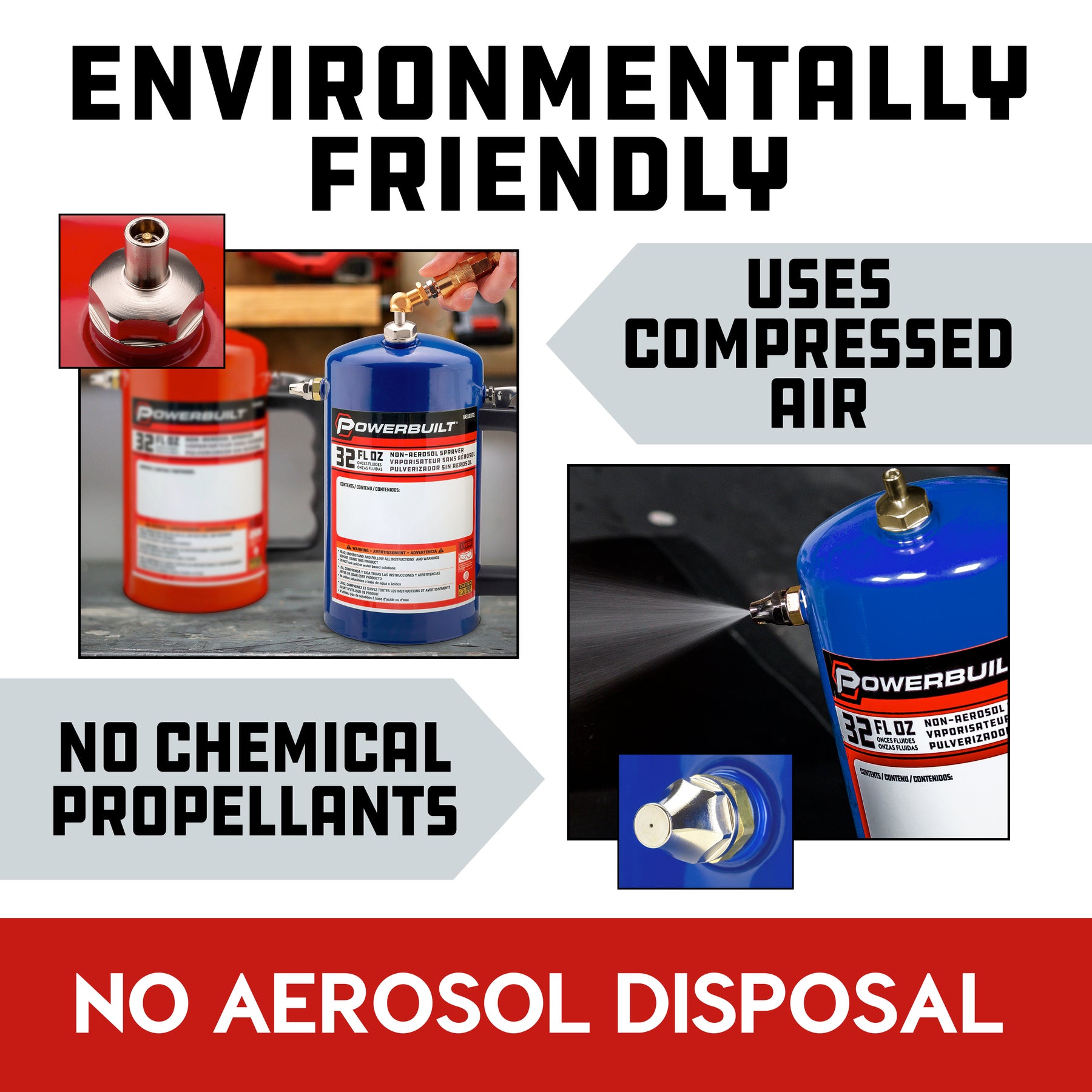 2 Pack Non-Aerosol Pressurized Sprayers ( RED / Blue )2ece2ece