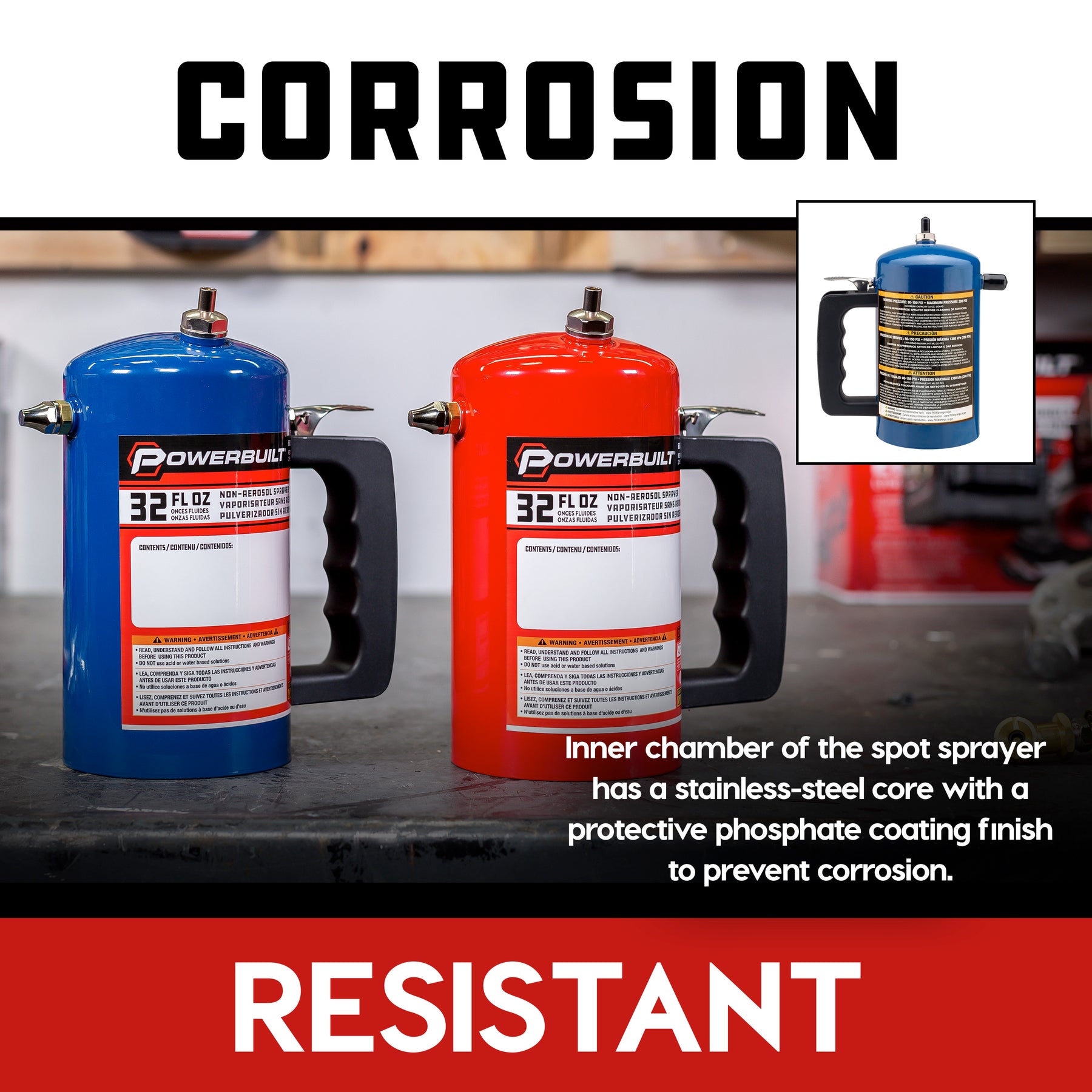 2 Pack Non-Aerosol Pressurized Sprayers ( RED / Blue )2ece2ece