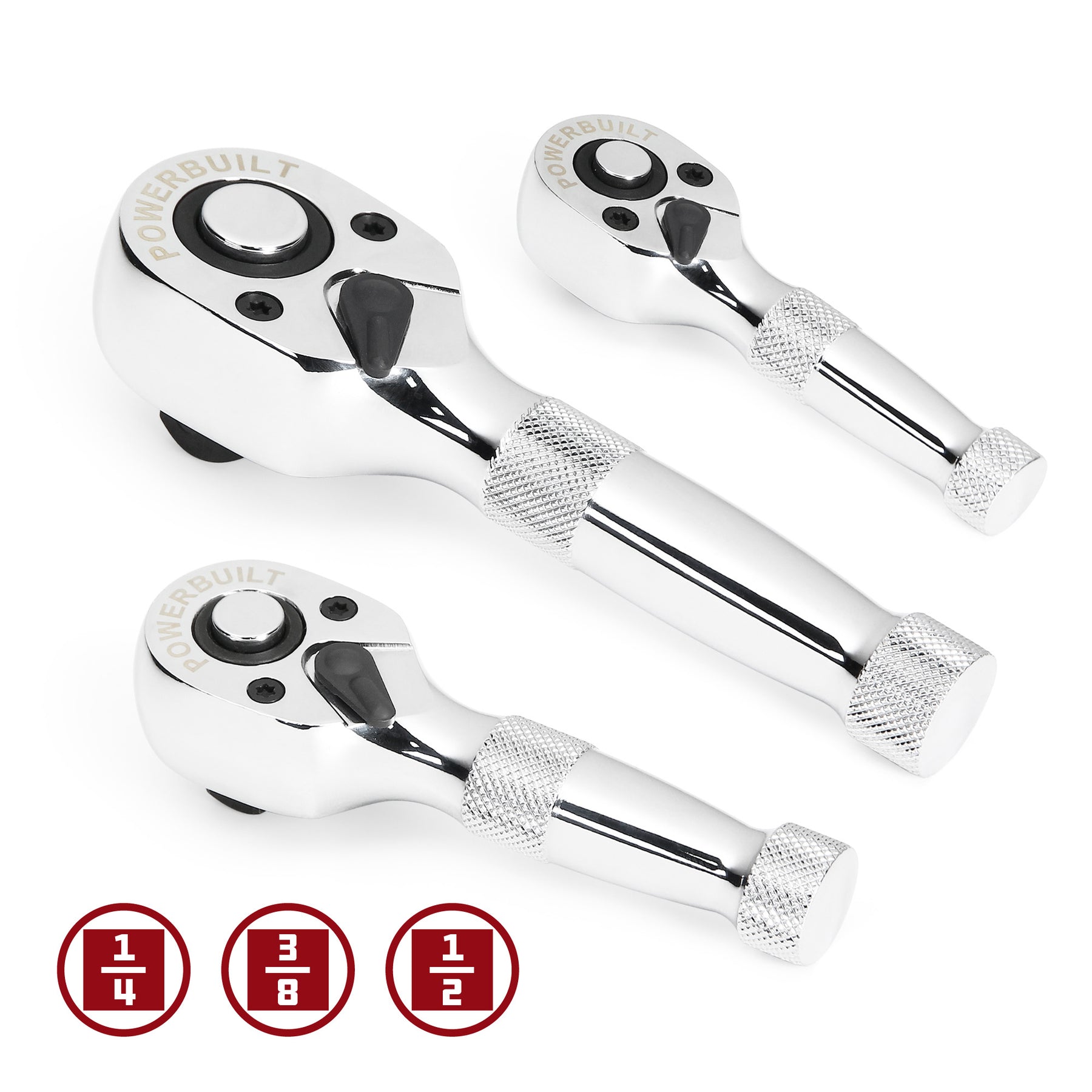 3 PC. STUBBY RATCHET SET