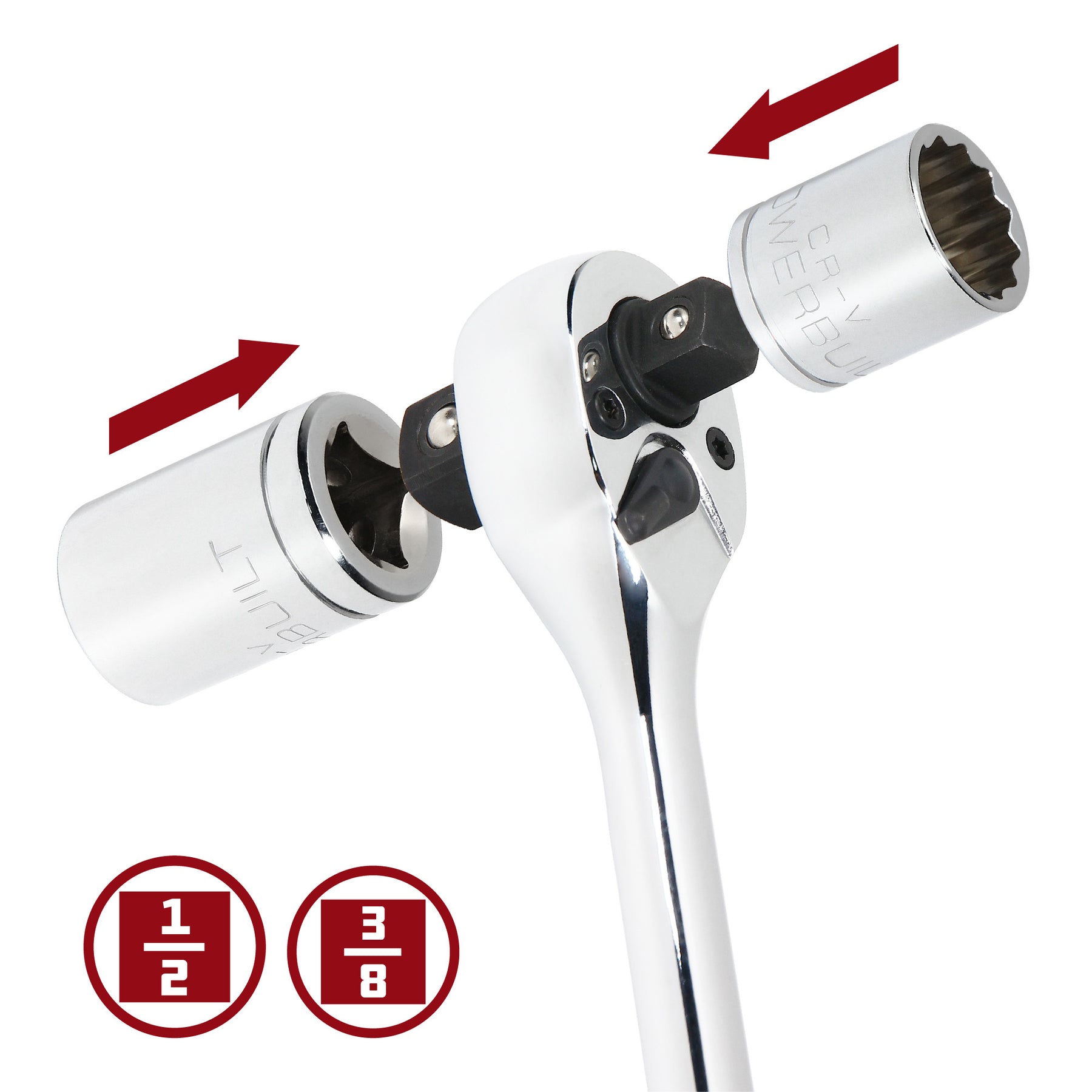 3/8" X 1/2" DUAL DR EXTD RATCHET