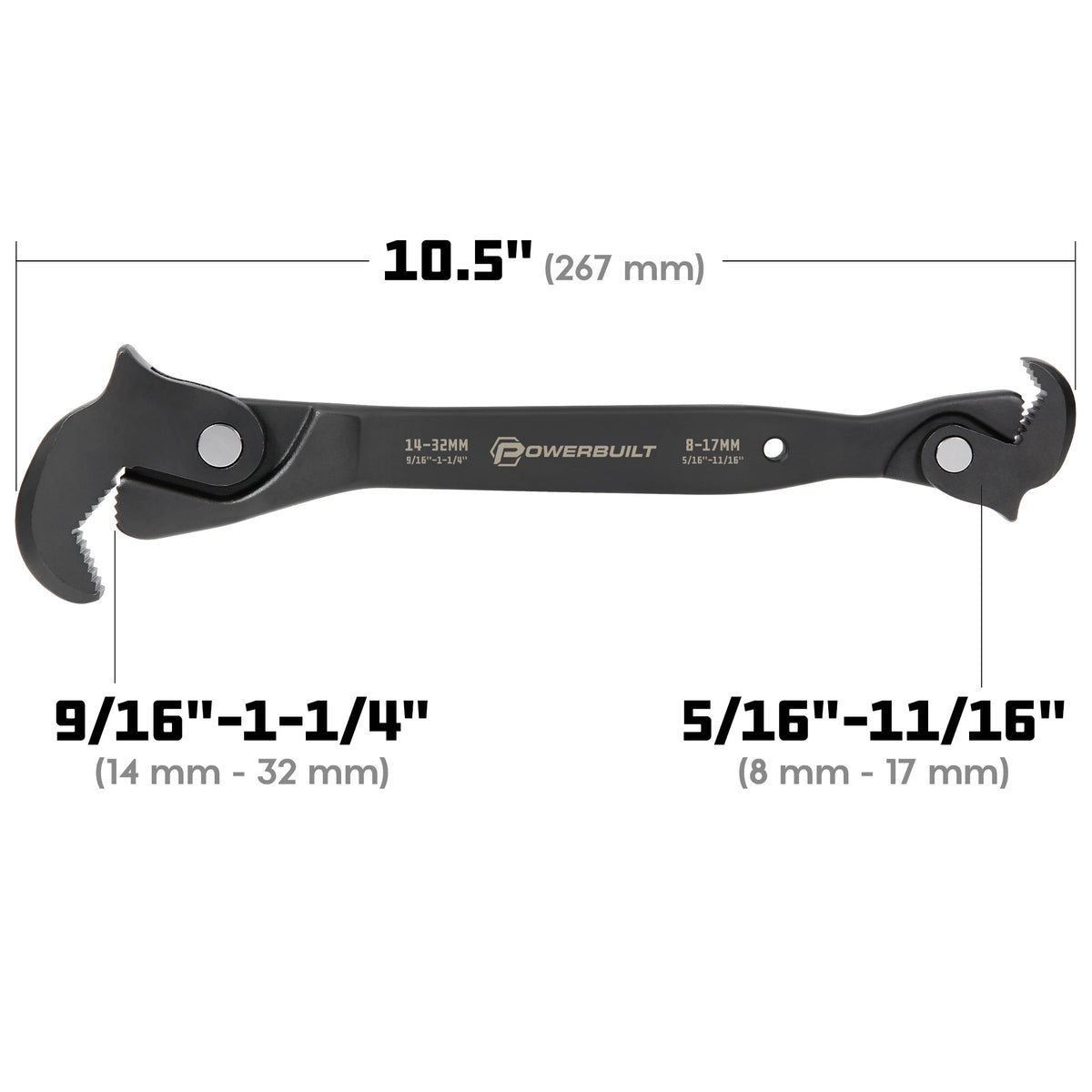 10.5" DUAL HEADED SELF-ADJUSTING WRENCH