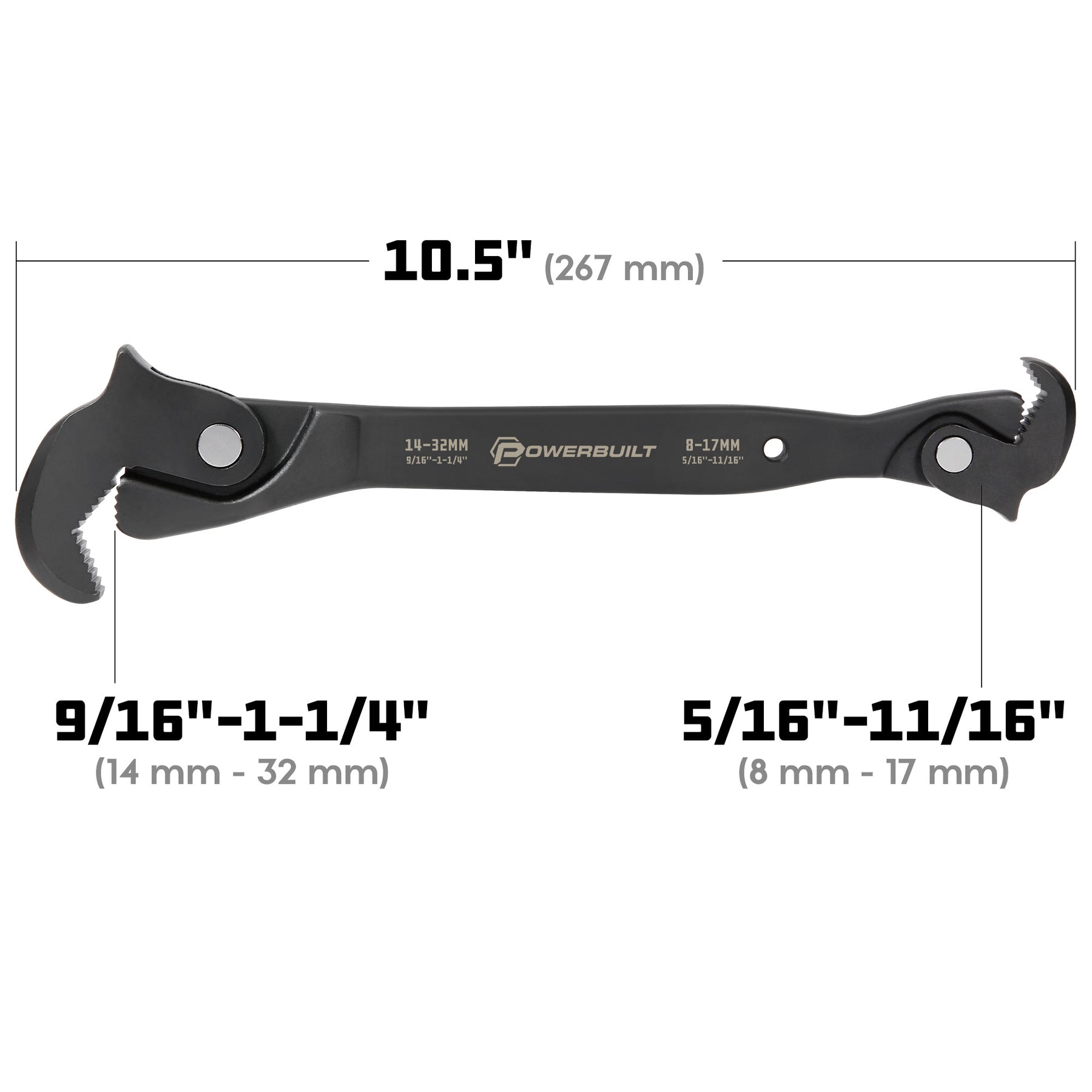 10.5" DUAL HEADED SELF-ADJUSTING WRENCH