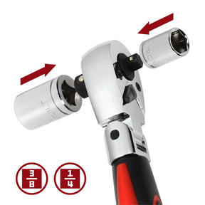 1/4" X 3/8" DUAL DR. FLEX HEAD RATCHET