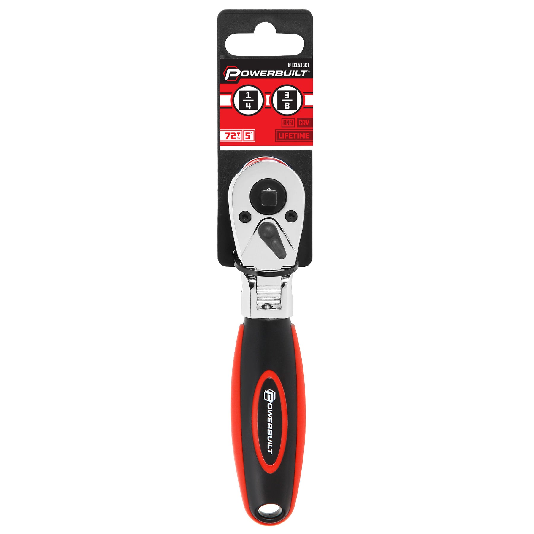 1/4" X 3/8" DUAL DR. FLEX HEAD RATCHET