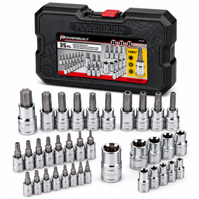 35 Piece 1/4 Inch, 3/8 Inch, and 1/2 Inch Drive Master Torx Set