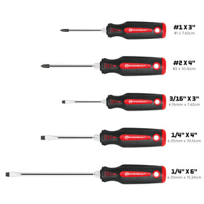 5 Piece Cushion Grip Screwdriver Set