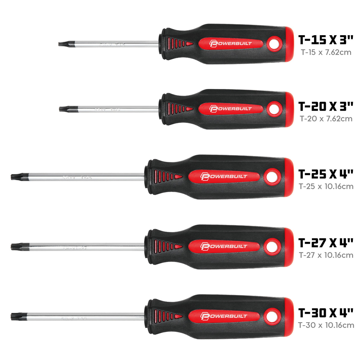 5 Piece Star Driver Set with Double Injection Handles