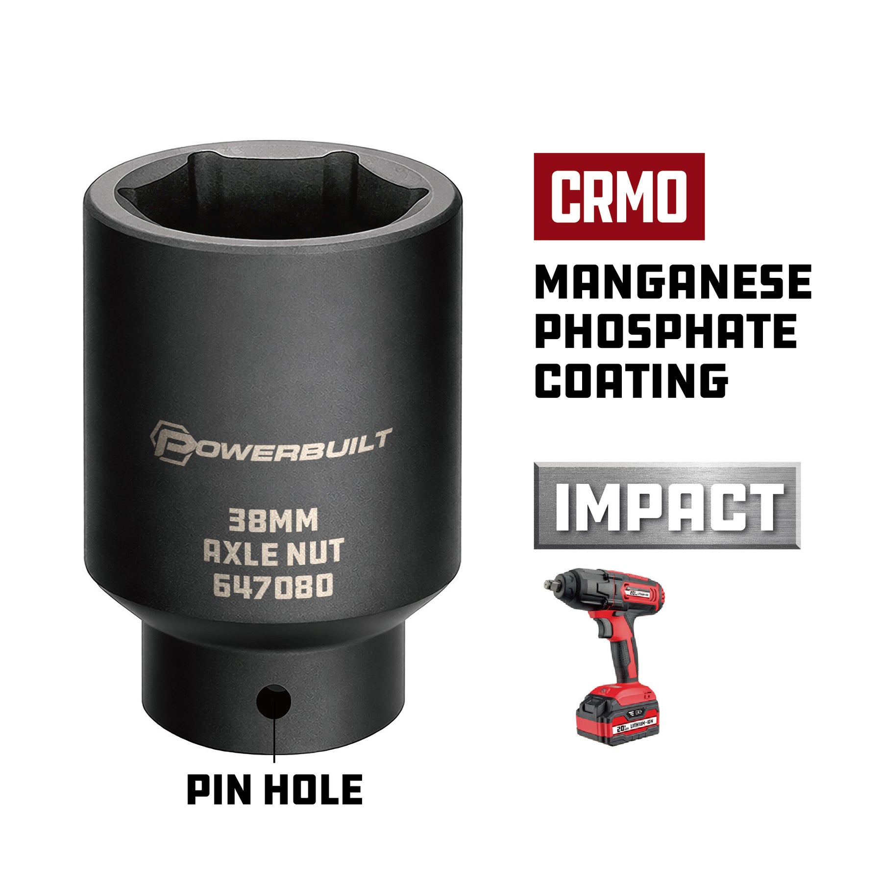 1/2 in. Dr. 38mm Axle Nut Socket