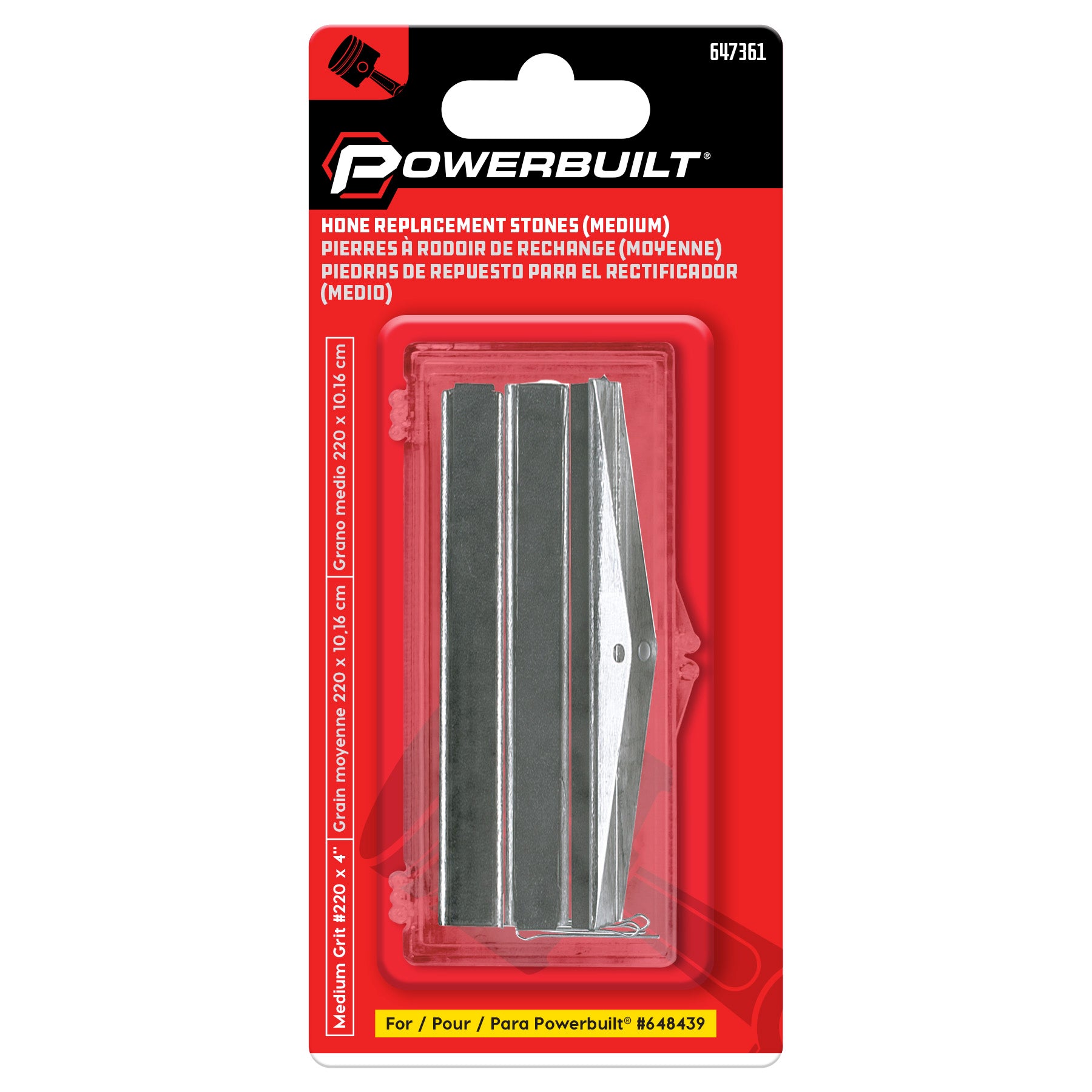 3 Piece 4 in. Cylinder Hone Stones (Medium Grit #220)