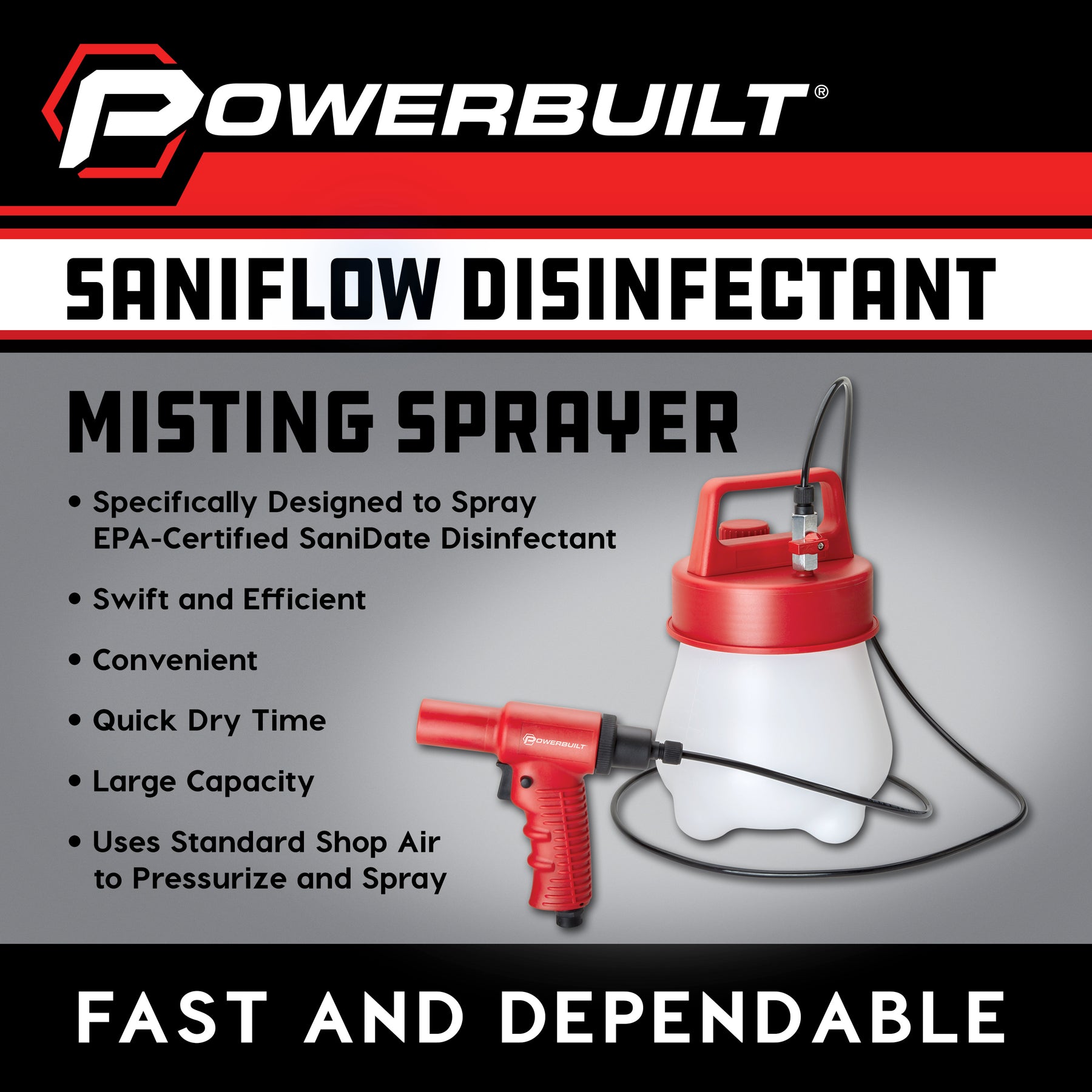 Powerbuilt Saniflow Disinfectant Misting Sprayer
