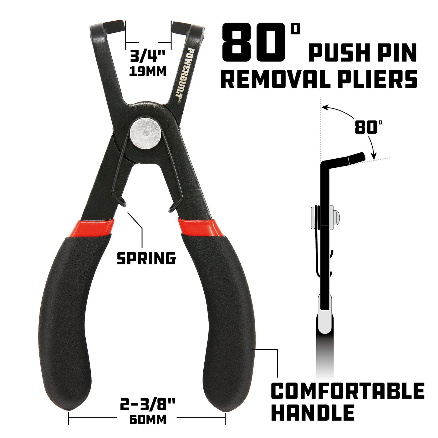 80 Degree Push Pin Clip Removal Pliers