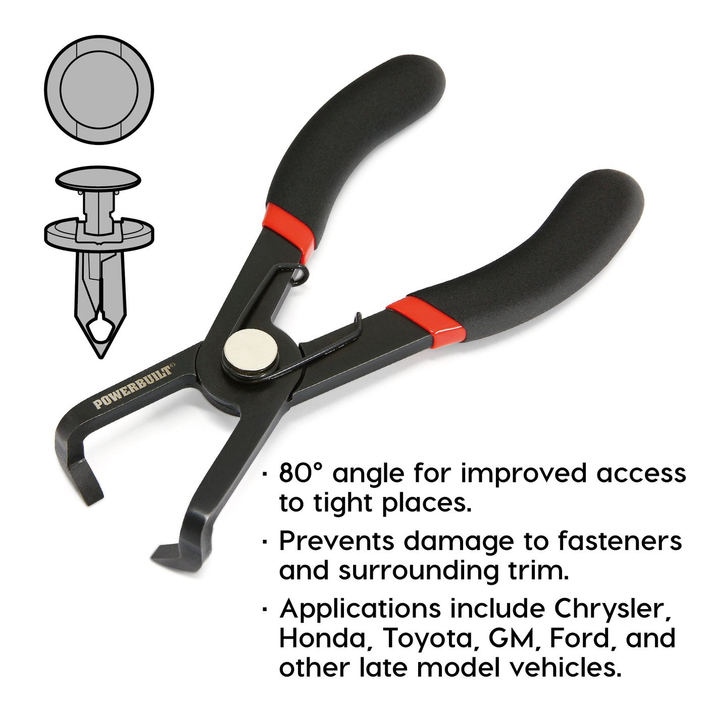 80 Degree Push Pin Clip Removal Pliers