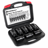 8 Piece 1/2 in. Drive 12 Point Metric Axle Nut Socket Set