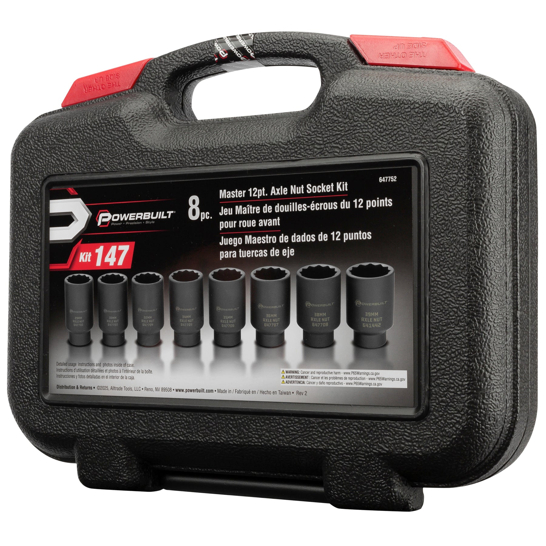 8 Piece 1/2 in. Drive 12 Point Metric Axle Nut Socket Set