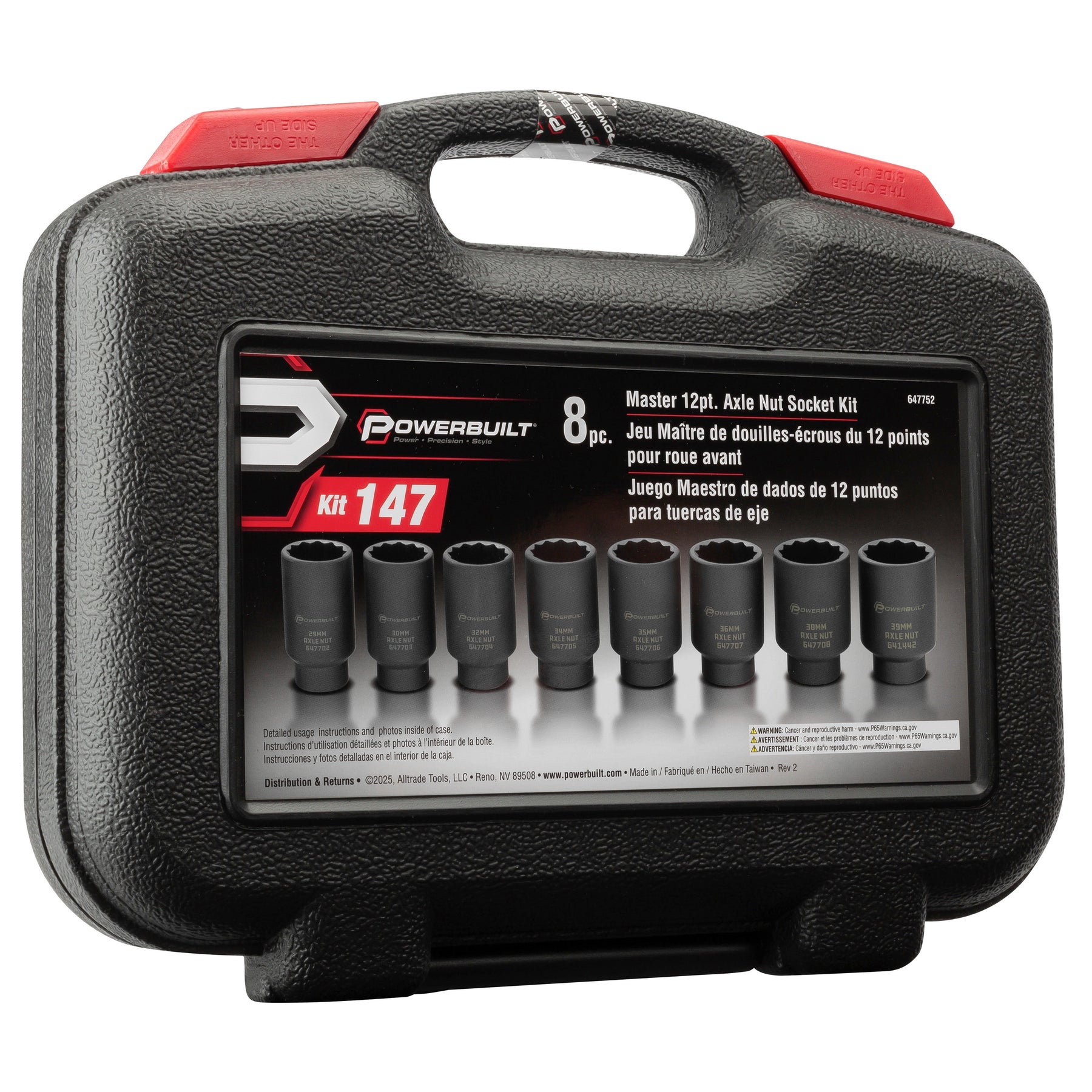 8 Piece 1/2 in. Drive 12 Point Metric Axle Nut Socket Set