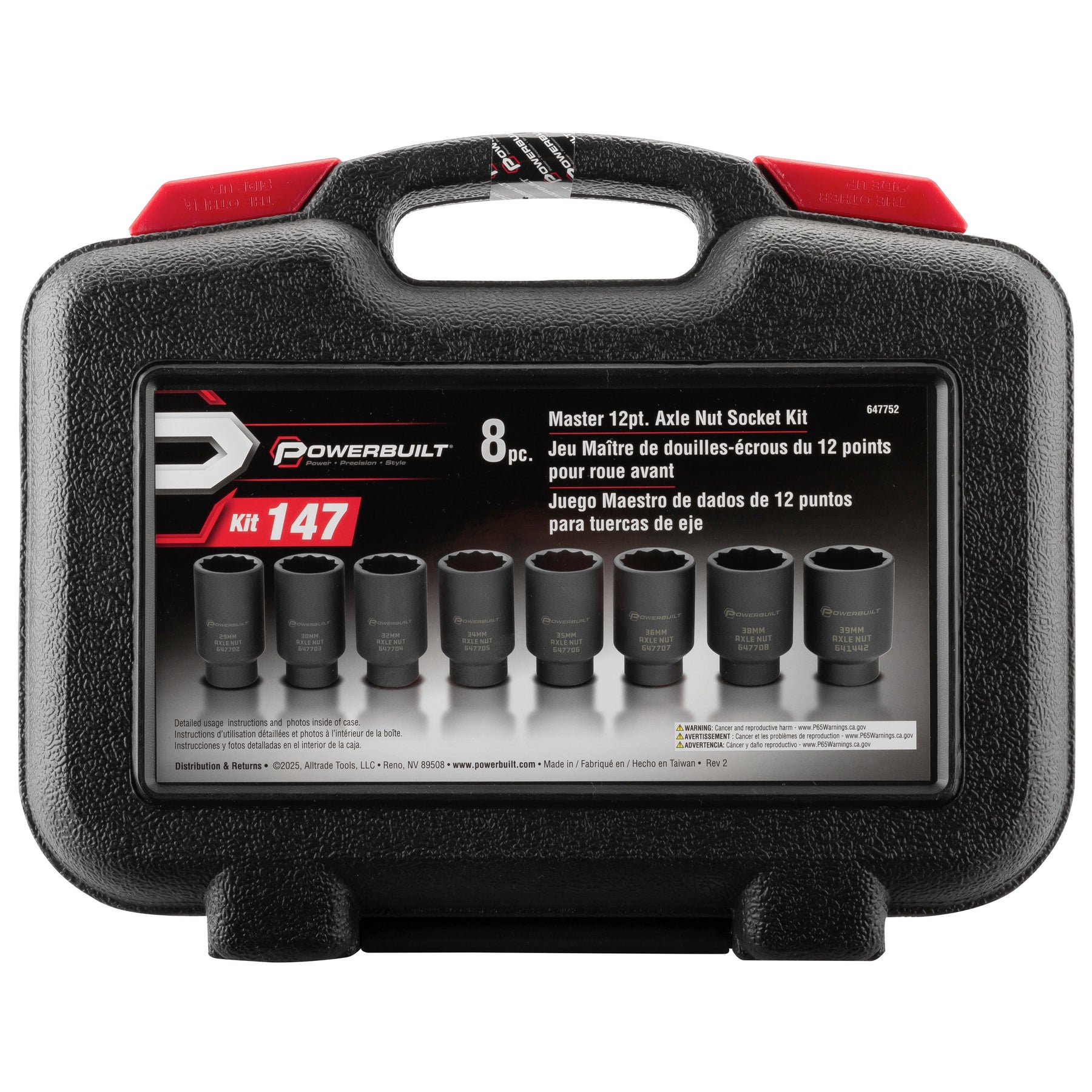 8 Piece 1/2 in. Drive 12 Point Metric Axle Nut Socket Set