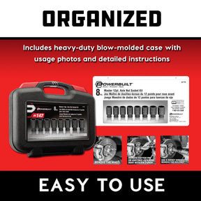 8 Piece 1/2 in. Drive 12 Point Metric Axle Nut Socket Set