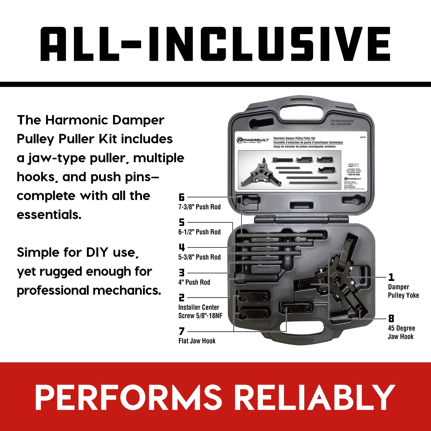 Harmonic Damper Pulley Puller Kit