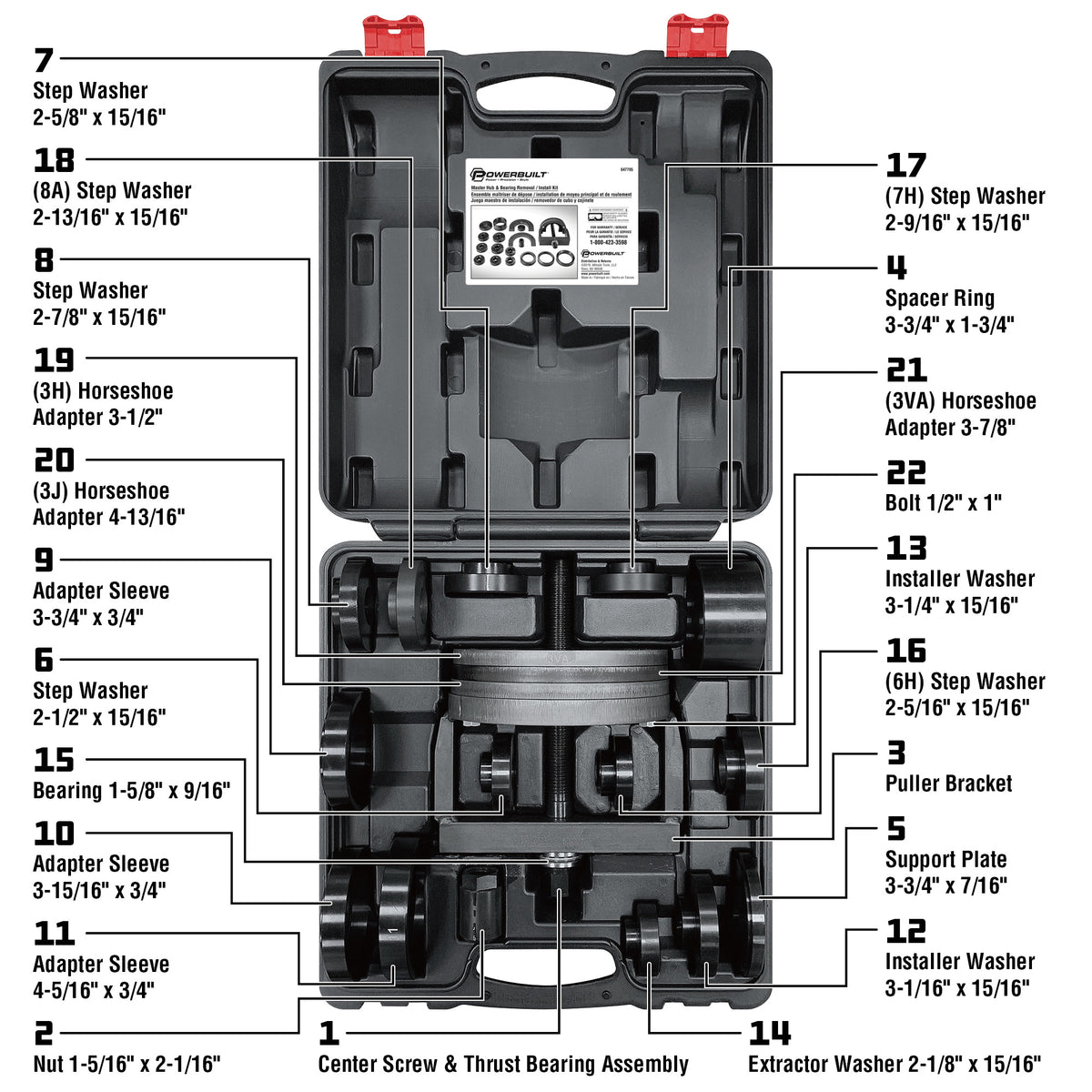 Master Hub and Bearing Removal and Installation Kit