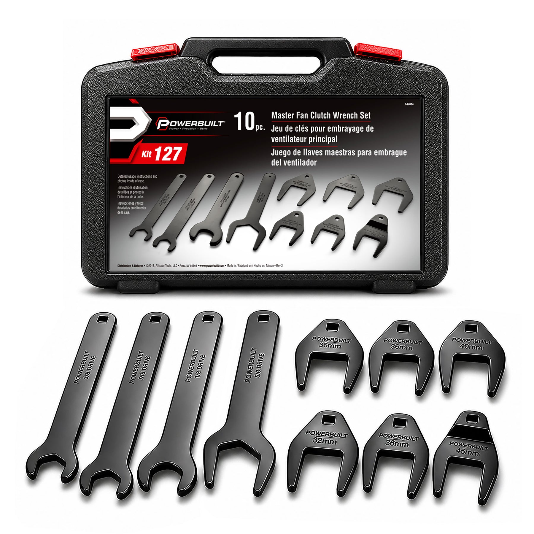 10 Piece Master Fan Clutch Wrench Kit