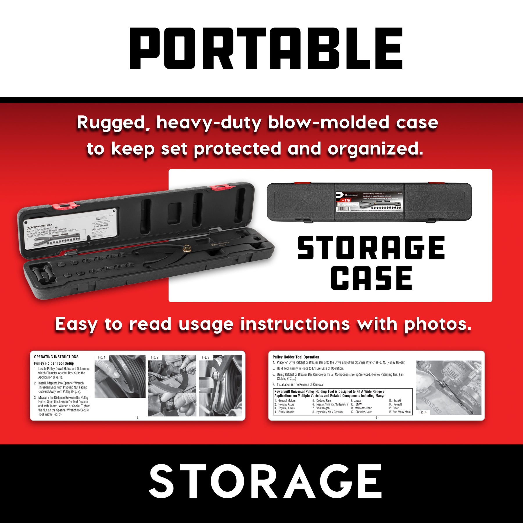 Universal Pulley Holder Tool Kit