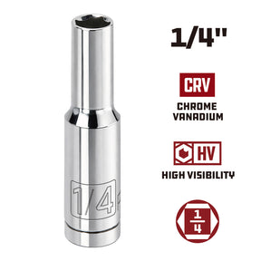 1/4 Inch Drive x 1/4 Inch 6 Point Deep Socket