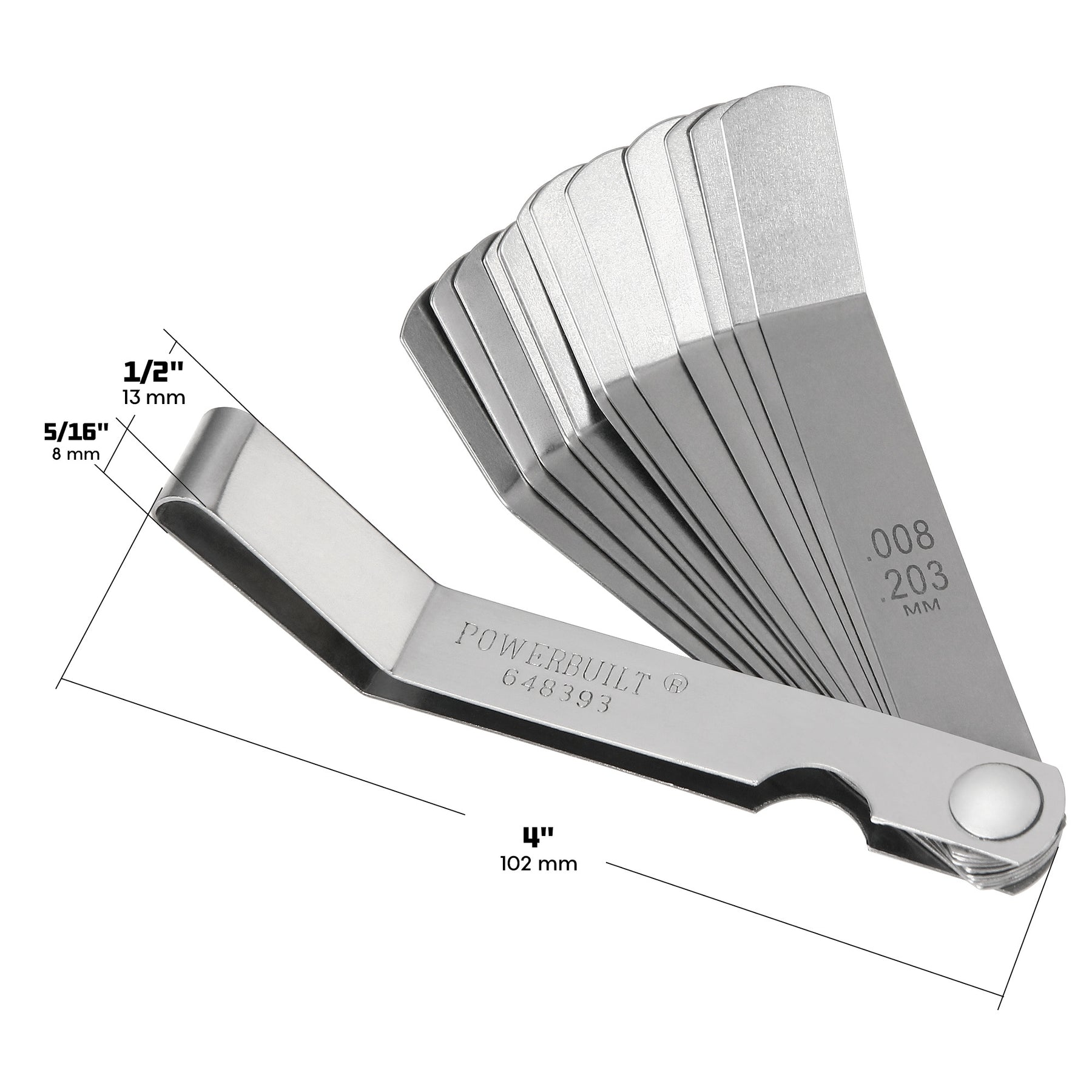 12 Blade Valve Tappet Feeler Gauge
