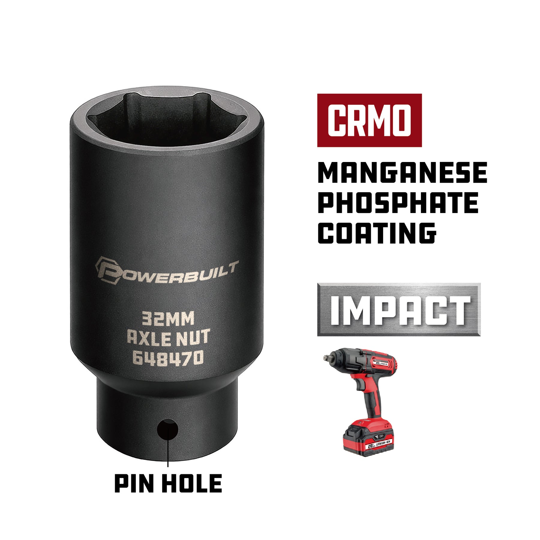 1/2 in. Dr. 32mm Axle Nut Socket
