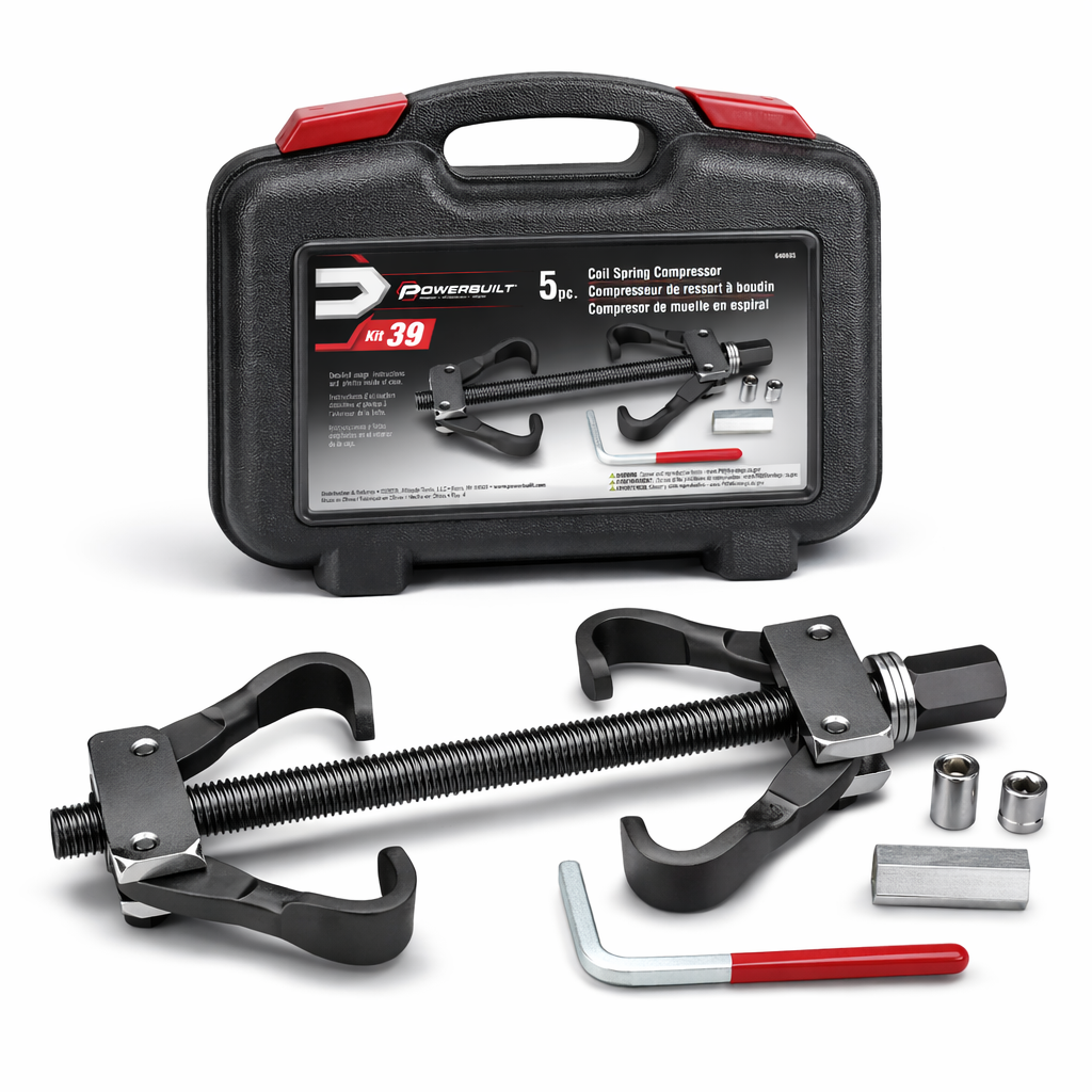 Coil Spring Compressor Tool Kit - 5 Piece - Straight or Curve
